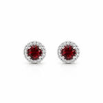 Load image into Gallery viewer, Garnet Halo Radiance Studs
