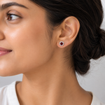 Load image into Gallery viewer, Garnet Halo Radiance Studs