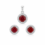 Load image into Gallery viewer, Garnet Halo Elegance Set