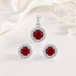 Load image into Gallery viewer, Garnet Halo Elegance Set