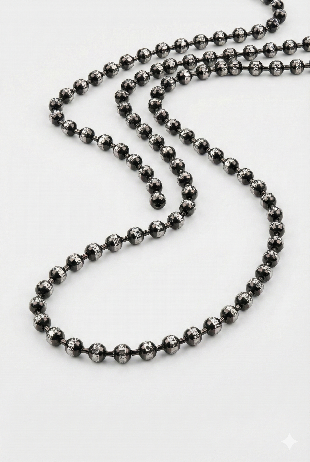 Black rhodium ball chain