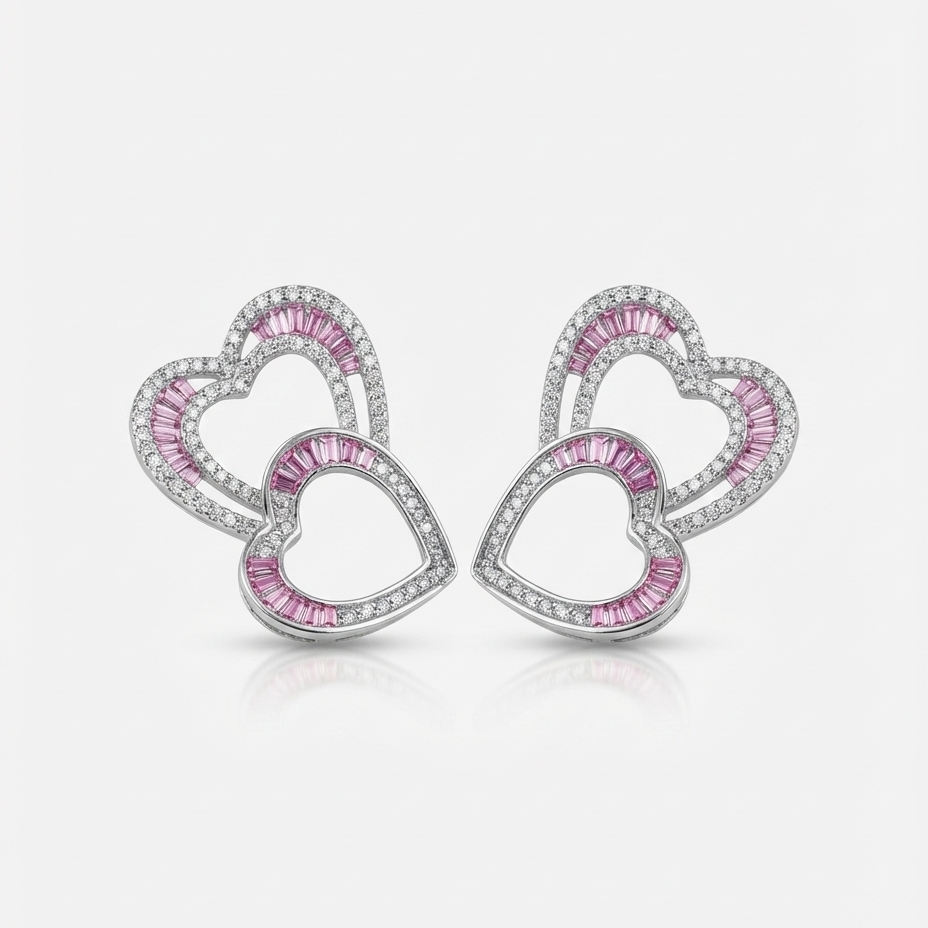 Eterna heart serti earrings