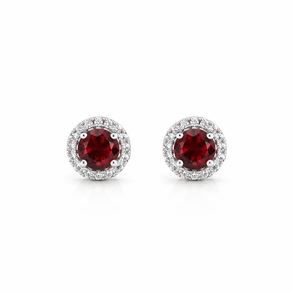 Garnet halo radiance studs