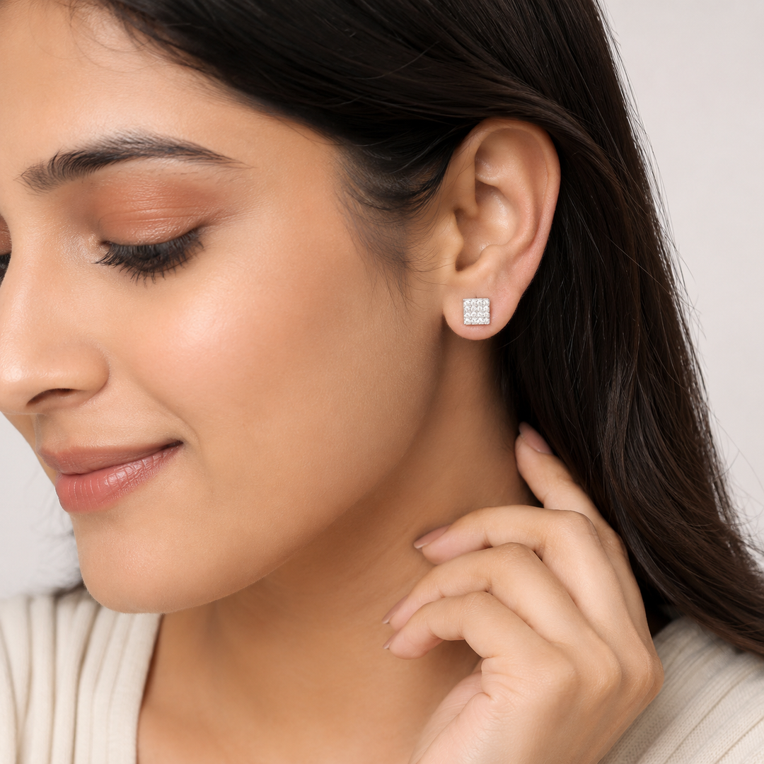 Radiant Grid Luxe Studs