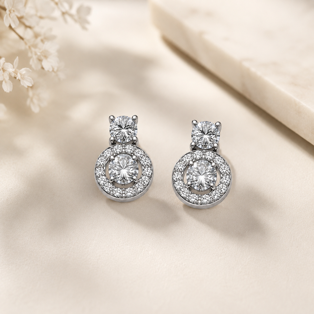 Aurora Halo Drop Earrings