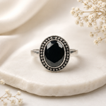Load image into Gallery viewer, Midnight Oval Halo Ring

