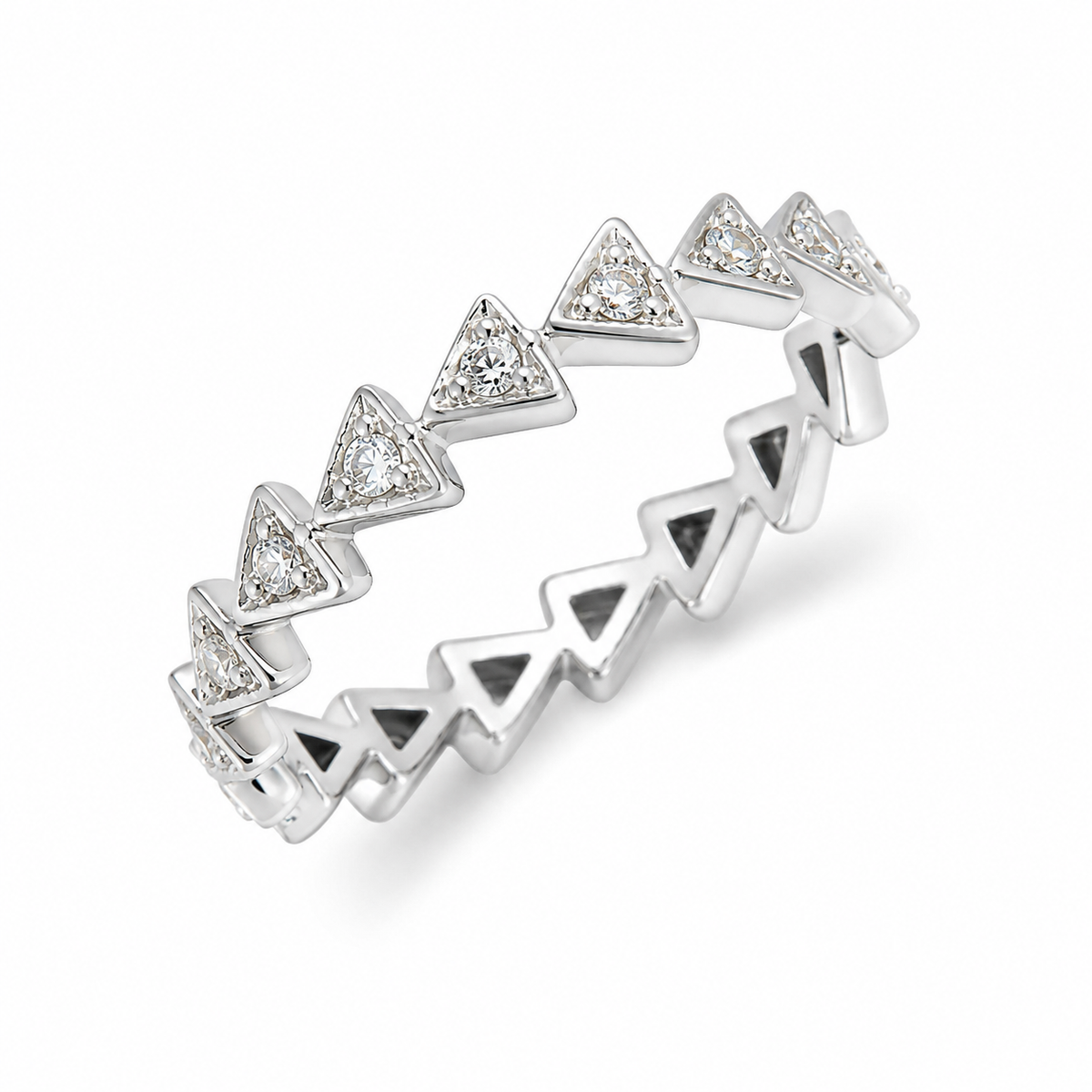 Celestial chevron eternity ring