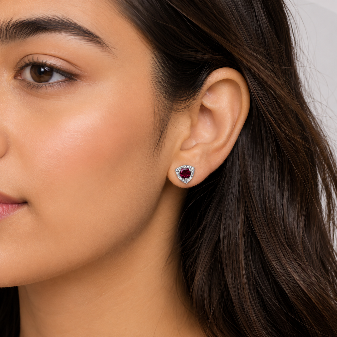 Garnet Trillian Stud Earrings