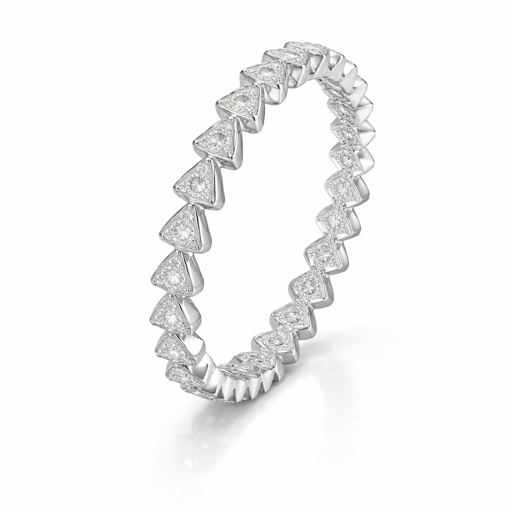 Celestial chevron eternity ring