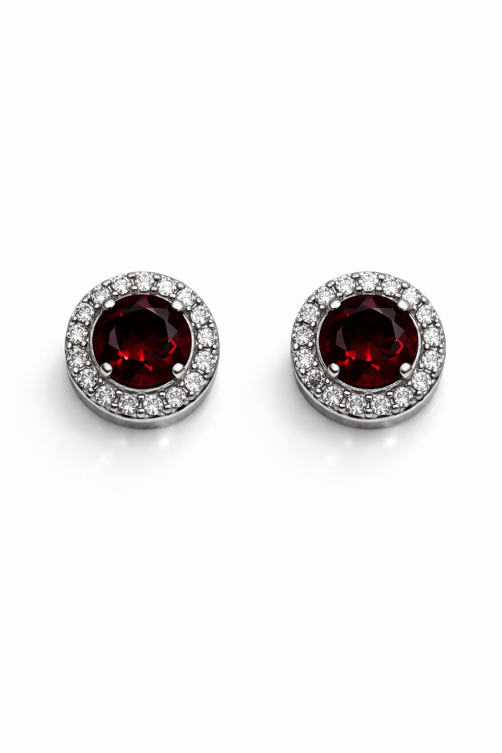 Garnet Halo Radiance Studs