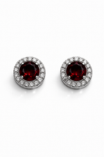 Load image into Gallery viewer, Garnet Halo Radiance Studs
