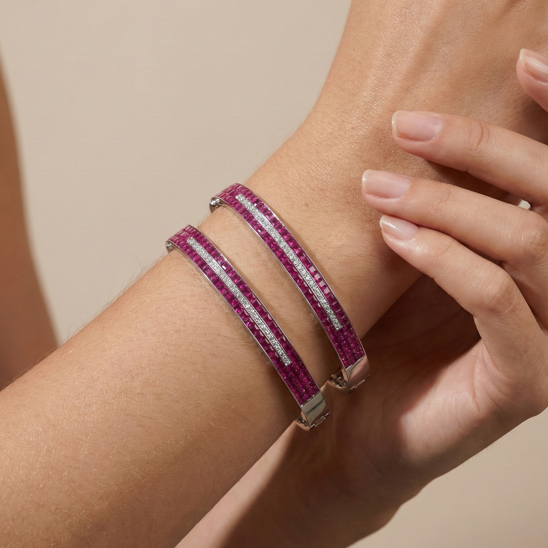 Crimson Serti Bangles