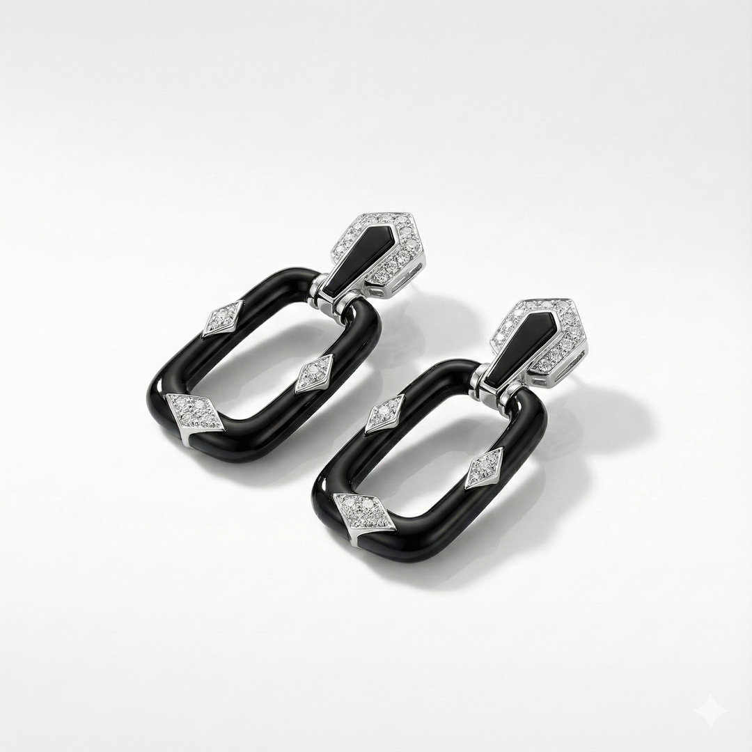 Midnight Link Drop Earrings