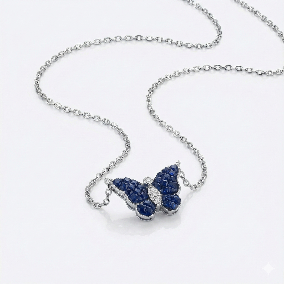 Serti Blue Butterfly pendant