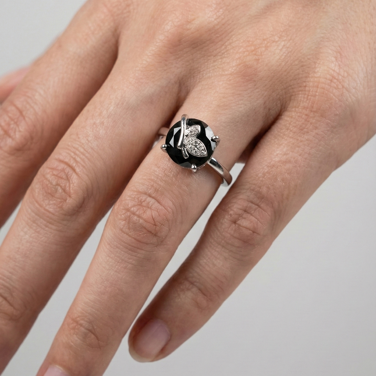 Moonlit butterfly ring